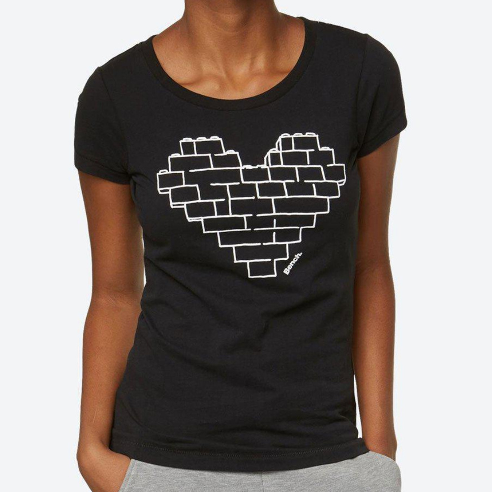 Bench Heart Applique Tee black/white L
